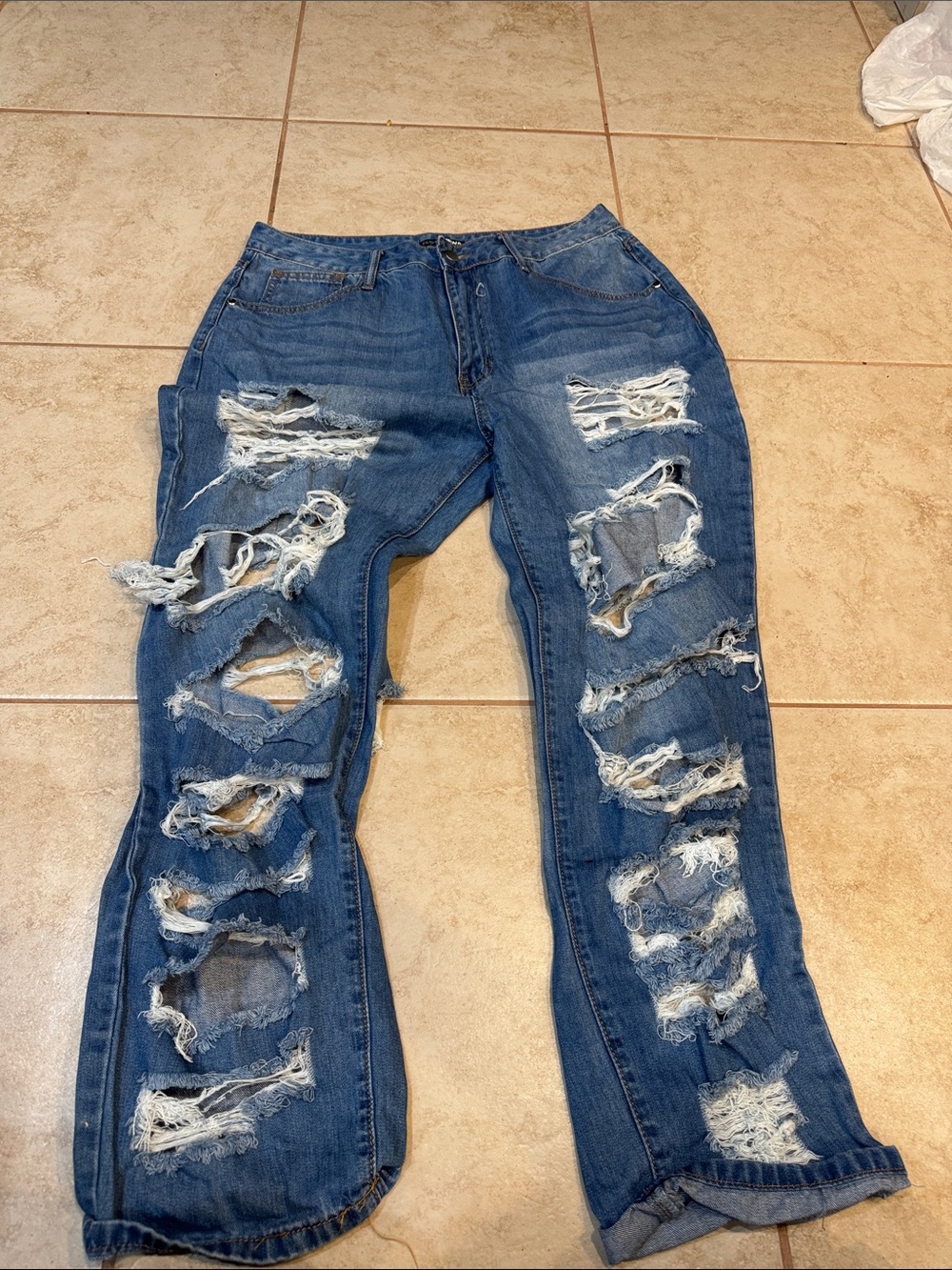 Distressed Blue Women's Ripped Jeans